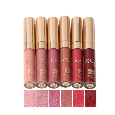 BEAUTY GLAZED 6pcs/Set Liquid Lipstick Lip Gloss