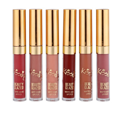 BEAUTY GLAZED 6pcs/Set Liquid Lipstick Lip Gloss