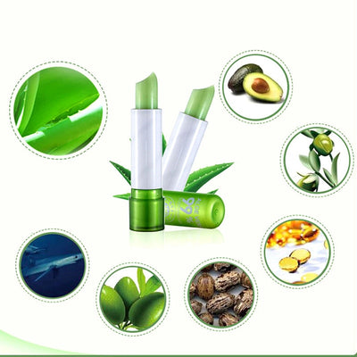 1PC Moisture Lip Balm Long-Lasting Natural Aloe Vera Lipstick