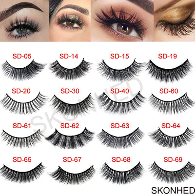 3 Pairs Natural False Eyelashes Beauty Make up Thick Cross