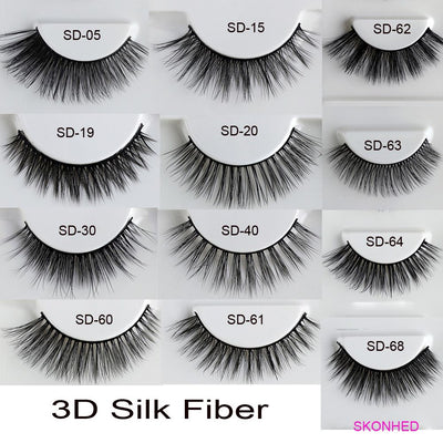 3 Pairs Natural False Eyelashes Beauty Make up Thick Cross