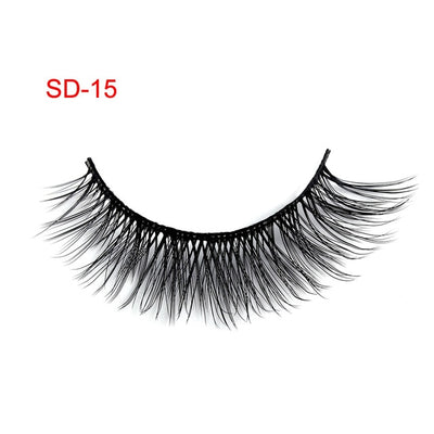 3 Pairs Natural False Eyelashes Beauty Make up Thick Cross