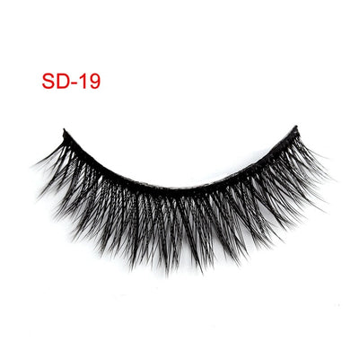 3 Pairs Natural False Eyelashes Beauty Make up Thick Cross