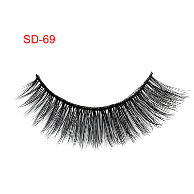 3 Pairs Natural False Eyelashes Beauty Make up Thick Cross