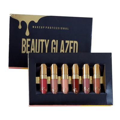 BEAUTY GLAZED 6pcs/Set Liquid Lipstick Lip Gloss