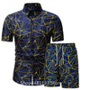 Fashion men clothes set summer Flower tshirt