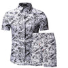 Fashion men clothes set summer Flower tshirt