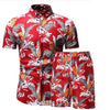 Fashion men clothes set summer Flower tshirt