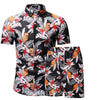 Fashion men clothes set summer Flower tshirt