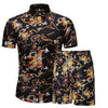 Fashion men clothes set summer Flower tshirt