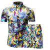 Fashion men clothes set summer Flower tshirt