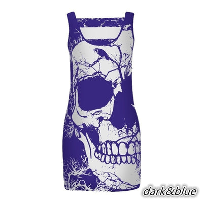 Women's Sleeveless Skull  Summe Dress