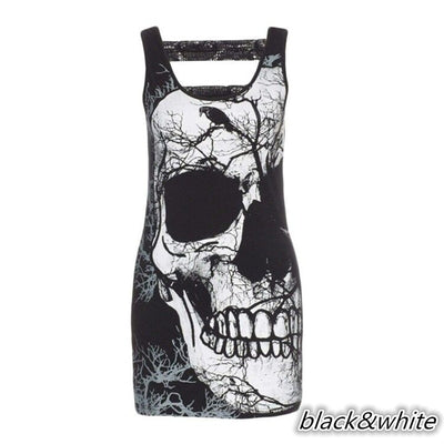 Women's Sleeveless Skull  Summe Dress